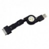 Καλώδιο Σύνδεσης USB 2.0 Retract USB A σε Micro USB/ Lightning/ 30-pin 3in1 Μαύρο (Ασυσκεύαστο)