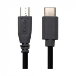 Καλώδιο Σύνδεσης USB 2.0 USB C σε micro USB 1m Μαύρο (Ασυσκεύαστο)