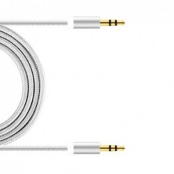 Καλώδιο Ήχου Braided inos 3.5mm/3.5mm 1m Ασημί