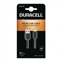 Καλώδιο Σύνδεσης USB 2.0 Duracell USB A σε Micro USB 2m Μαύρο