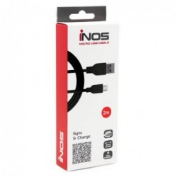Καλώδιο Σύνδεσης USB 2.0 inos USB A σε Micro USB 2m Μαύρο