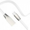 Καλώδιο Σύνδεσης USB 2.0 Πλακέ inos USB A σε Micro USB Aluminium Series 1m Λευκό