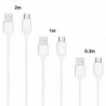 Σετ Καλώδια Σύνδεσης inos USB A σε Micro USB 0.3m/ 1m/ 2m Λευκό (3 τεμ.)