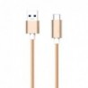 Καλώδιο Σύνδεσης USB 2.0 Braided inos USB A σε USB C Metallic 1m Χρυσό