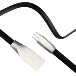 Καλώδιο Σύνδεσης USB 2.0 Πλακέ inos USB A σε Micro USB Aluminium Series 1m Μαύρο