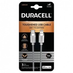 Καλώδιο Σύνδεσης USB 2.0 Duracell Braided Kevlar USB C σε MFI Lightning 1m Λευκό