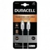 Καλώδιο Σύνδεσης USB 2.0 Duracell Braided Kevlar USB C σε MFI Lightning 1m Λευκό