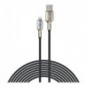 Καλώδιο Σύνδεσης USB 2.0 Devia EC417 Braided USB A to Lightning με Φωτάκι 1.5m Mars Series Μαύρο-Ασημί