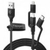 Καλώδιο Σύνδεσης USB 3.0 Spigen DuraSync C10I3 USB A σε Micro USB, MFI Lightning, USB C 3in1 Braided 1.5m Μαύρο