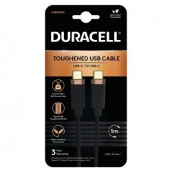 Καλώδιο Σύνδεσης USB 3.2 Duracell Braided Kevlar USB C σε USB C 1m Μαύρο