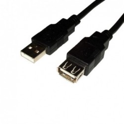Καλώδιο Προέκτασης Σύνδεσης Male USB/ Female USB 1m Μαύρο (Ασυσκεύαστο)