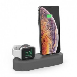 Επιτραπέζια Βάση AhaStyle PT56 για Φόρτιση Apple iPhone & iWatch Silicon 2in1 Γκρι