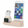Επιτραπέζια Βάση AhaStyle PT28 για Φόρτιση Apple AirPods, iPhone & iWatch Silicon 3in1 Μπεζ