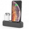 Επιτραπέζια Βάση AhaStyle PT55 για Φόρτιση Apple AirPods & iPhone Silicon 2in1 Γκρι