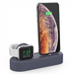 Επιτραπέζια Βάση AhaStyle PT56 για Φόρτιση Apple iPhone & iWatch Silicon 2in1 Σκούρο Μπλε