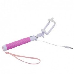 Selfie Stand Foldable All-in-One Monopod με Καλώδιο 3.5mm Ροζ