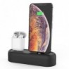 Επιτραπέζια Βάση AhaStyle PT55 για Φόρτιση Apple AirPods & iPhone Silicon 2in1 Μαύρο