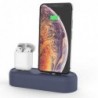Επιτραπέζια Βάση AhaStyle PT55 για Φόρτιση Apple AirPods & iPhone Silicon 2in1 Σκούρο Μπλε