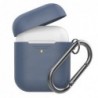 Θήκη Σιλικόνης AhaStyle PT06-F Apple AirPods Premium με Γάντζο Σκούρο Μπλε