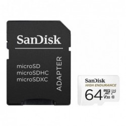 Κάρτα μνήμης Micro SDXC C10 UHS-I SanDisk High Endurance 100MB/s 64Gb + 1 ADP