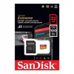 Κάρτα μνήμης Micro SDHC C10 UHS-I SanDisk Extreme 100MB/s 32Gb + 1 ADP