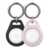Silicone Loop - Μπρελόκ AhaStyle PT155 για Apple AirTag 1 τεμ Μαύρο & 1 τεμ Ροζ