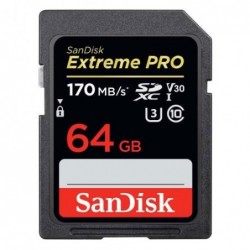 Κάρτα μνήμης SDXC C10 UHS-I  SanDisk Extreme Pro 170MB/s 64Gb