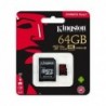 Κάρτα μνήμης Micro SDXC UHS-l U3 Kingston Canvas React 100MB/s 64Gb + 1 ADP