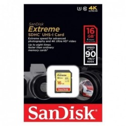 Κάρτα μνήμης SDHC C10 UHS-I SanDisk Extreme 90MB/s 16Gb