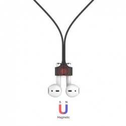 Strap Λαιμού Σιλικόνης AhaStyle PT74 Apple AirPods Magnetic Μαύρο
