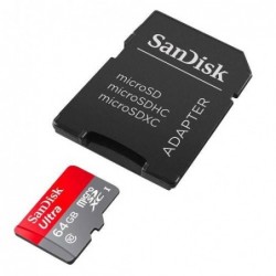 Κάρτα μνήμης Micro SDHC C10 SanDisk Ultra SDSQUNR 100MB/s 64Gb + 1 ADP