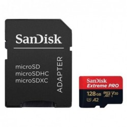 Κάρτα μνήμης Micro SDXC C10 UHS-I SanDisk Extreme Pro 170MB/s 128Gb + 1 ADP