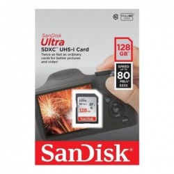 Κάρτα μνήμης SDXC C10 UHS-I SanDisk Ultra 80MB/s 128Gb