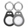 Silicone Loop - Μπρελόκ AhaStyle PT155 για Apple AirTag 1 τεμ Μαύρο & 1 τεμ Γκρι