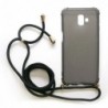 Θήκη TPU Crossbody inos Samsung J610F Galaxy J6 Plus (2018) Shock Proof Smoke με Μαύρο Strap