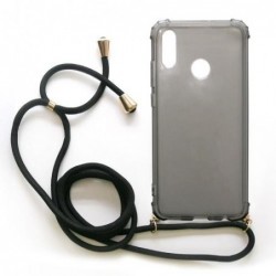 Θήκη TPU Crossbody inos Huawei P Smart (2019) Shock Proof Smoke με Μαύρο Strap