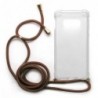Θήκη TPU Crossbody inos Samsung G970F Galaxy S10e Shock Proof Διάφανο με Καφέ Strap