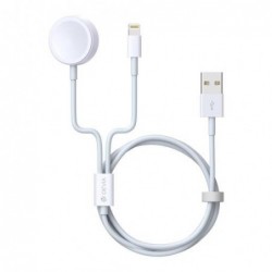 Καλώδιο Φόρτισης 2in1 Devia EA199 USB A σε Wireless Magnetic Charging Pad & Lightning για Apple iPhone & iWatch 1.2m Smart Serie