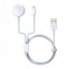 Καλώδιο Φόρτισης 2in1 Devia EA199 USB A σε Wireless Magnetic Charging Pad & Lightning για Apple iPhone & iWatch 1.2m Smart Serie