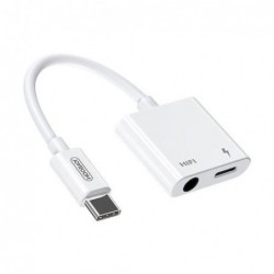 Αντάπτορας Joyroom SH-C1 USB C Αρσενικό σε 3.5mm Θηλυκό & USB C Θηλυκό Λευκό