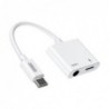 Αντάπτορας Joyroom SH-C1 USB C Αρσενικό σε 3.5mm Θηλυκό & USB C Θηλυκό Λευκό