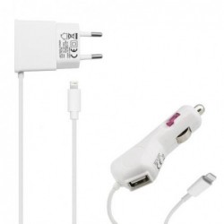 Φορτιστής Αυτ/του inos 1A & Ταξιδίου inos 2.1A Lightning με Έξτρα USB