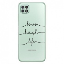 Θήκη TPU inos Samsung A226B Galaxy A22 5G Art Theme Love-Laugh-Life