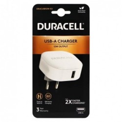 Φορτιστής Ταξιδίου Duracell 12W με Έξοδο USB 2.4A Λευκό