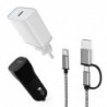 Φορτιστής Αυτ/του & Ταξιδίου inos 20W & Καλώδιο 2in1 USB C σε USB C ή USB A
