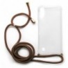 Θήκη TPU Crossbody inos Samsung A105F Galaxy A10 Shock Proof Διάφανο με Καφέ Strap