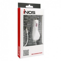Φορτιστής Αυτοκινήτου inos Lightning με Extra Έξοδο USB Λευκό 1.0A