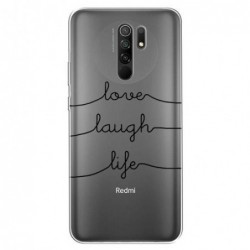 Θήκη TPU inos Xiaomi Redmi 9 Art Theme Love-Laugh-Life