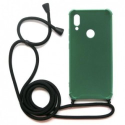 Θήκη TPU Crossbody inos Xiaomi Redmi 7 Shock Proof Πράσινο με Μαύρο Strap