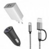 Φορτιστής Αυτ/του & Ταξιδίου inos 30W & Καλώδιο 2in1 USB C σε USB C ή USB A